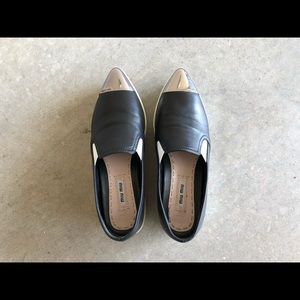 MIU MIU metal cap toe platform sneaker shoes sz 6